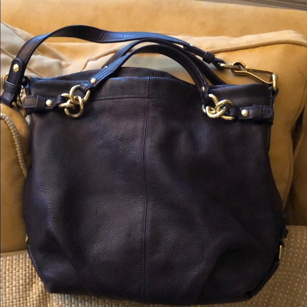 Coach Brooke Hobo in deep purple leather